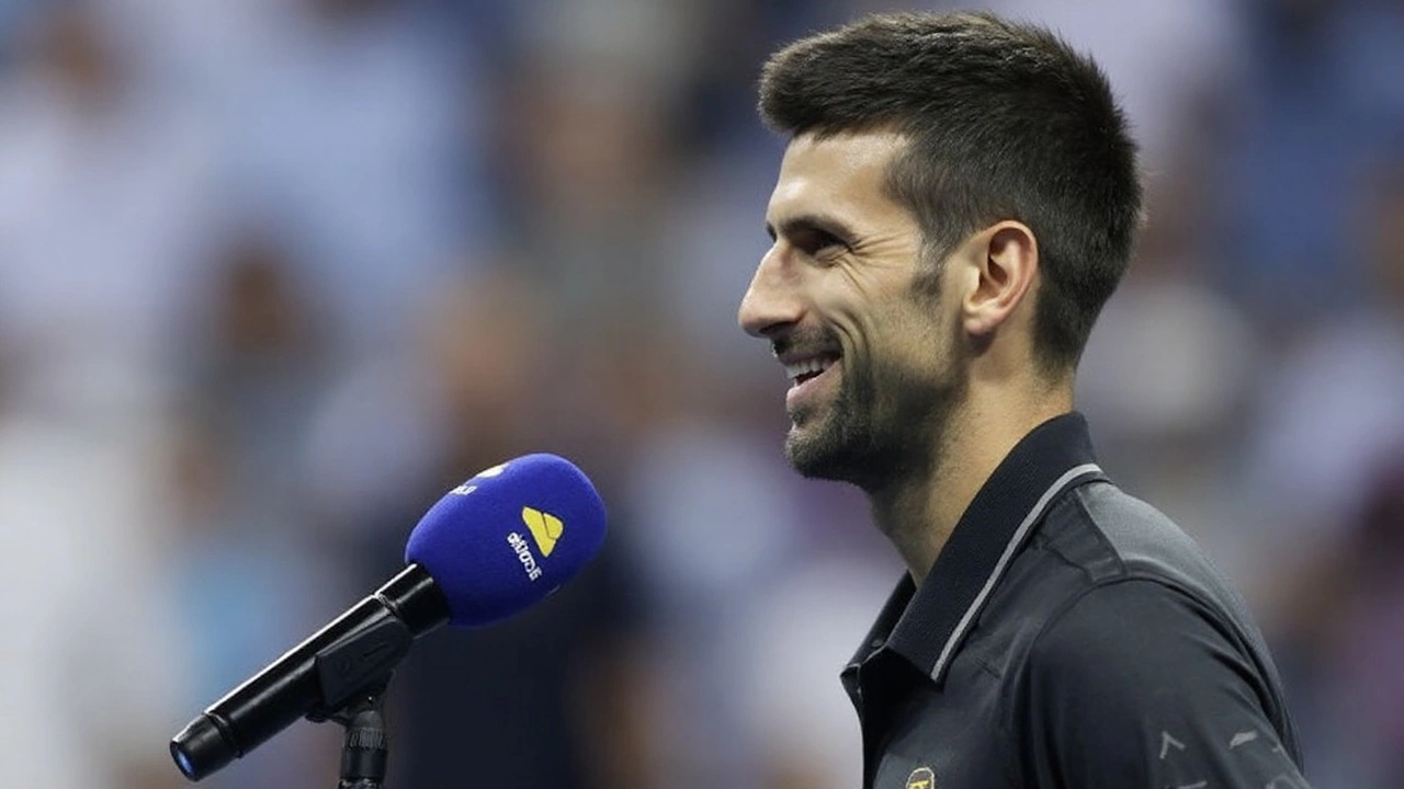 Novak Djokovic brinca no US Open: treinar João Fonseca após a aposentadoria?